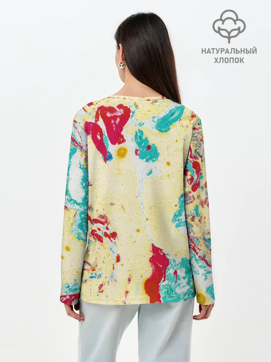 Лонгслив женский. Хлопок / Текстура