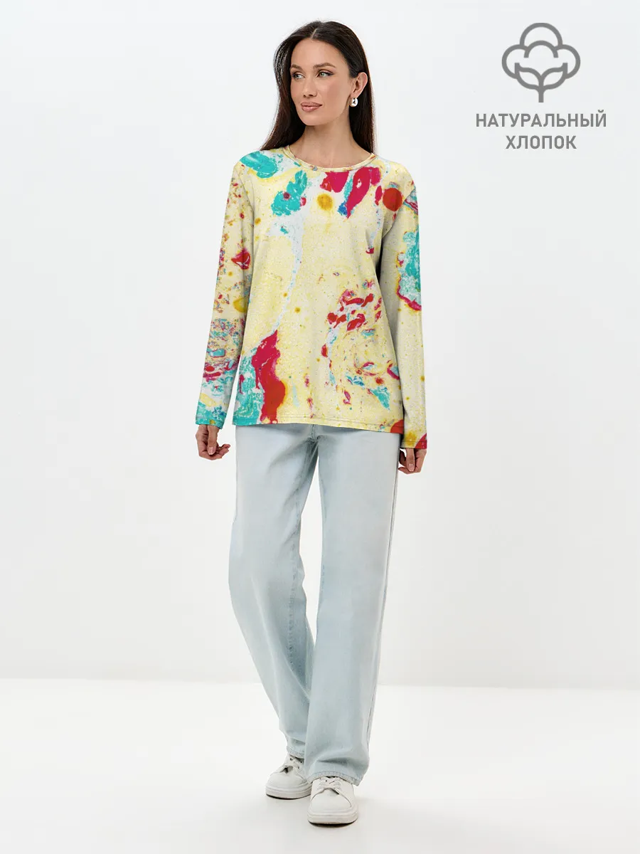 Лонгслив женский. Хлопок / Текстура