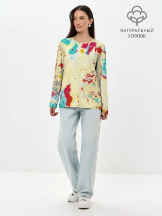 Лонгслив женский. Хлопок / Текстура