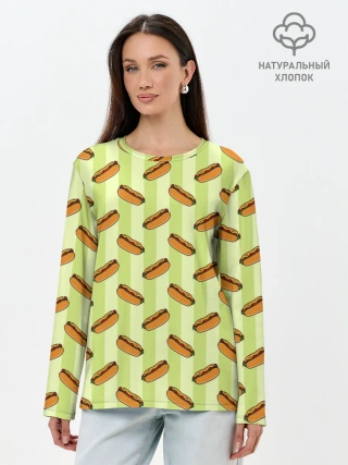 Лонгслив женский. Хлопок / Хотдог