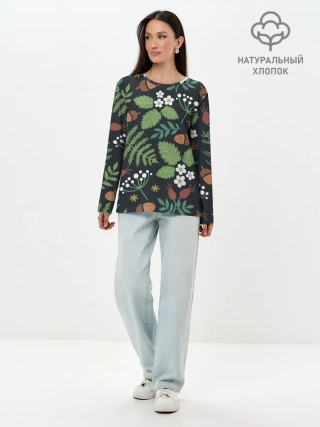 Лонгслив женский. Хлопок / Природа
