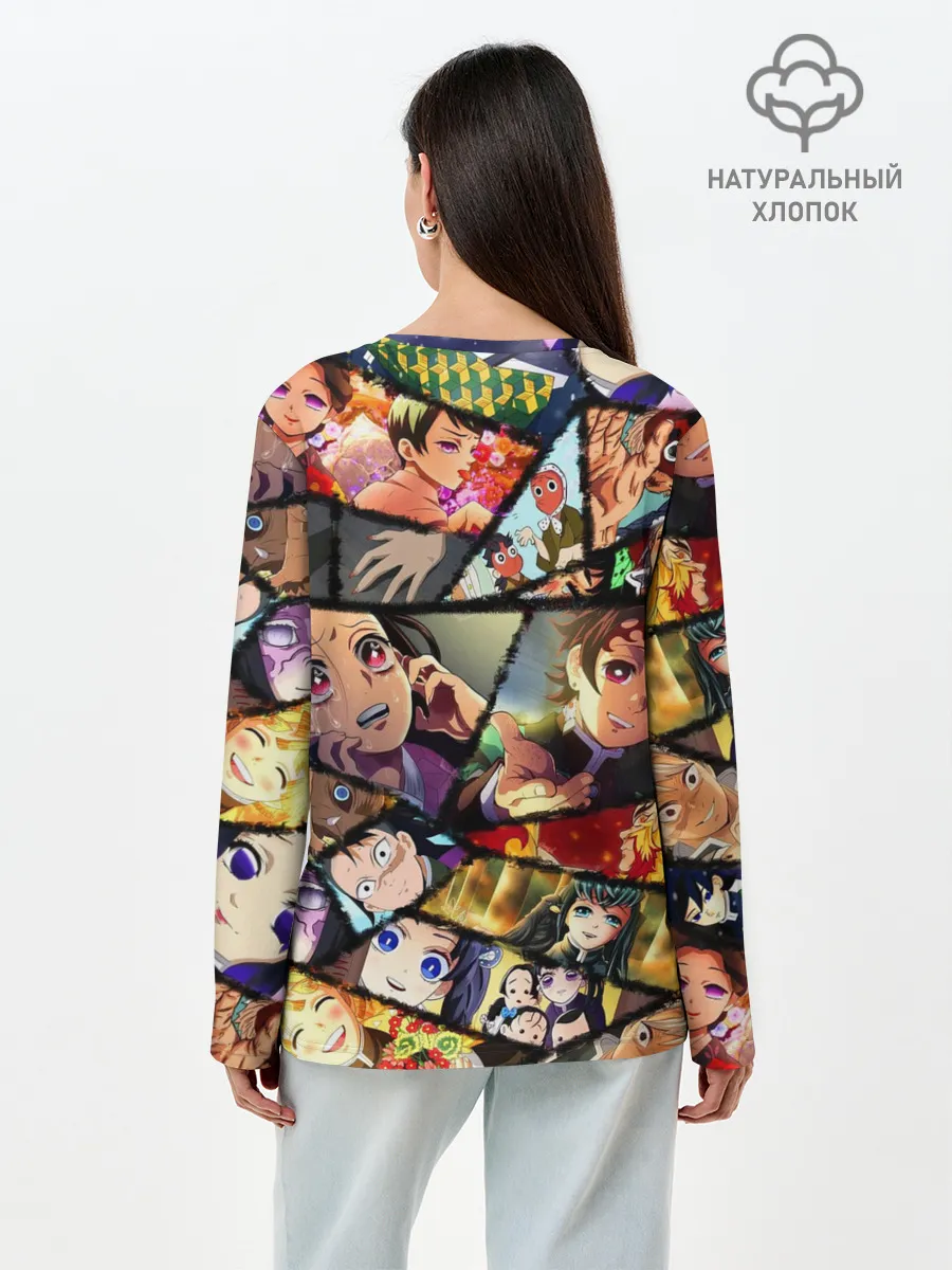 Лонгслив женский. Хлопок / КЛИНОК РАССЕКАЮЩИЙ ДЕМОНОВ