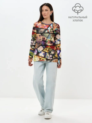 Лонгслив женский. Хлопок / КЛИНОК РАССЕКАЮЩИЙ ДЕМОНОВ