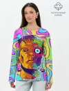 Лонгслив женский. Хлопок / Психоделический Франкенштейн