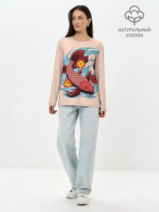 Лонгслив женский. Хлопок / Японский Карп