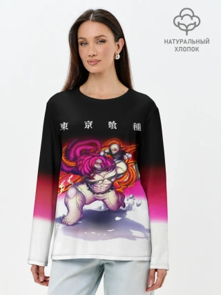 Лонгслив женский. Хлопок / Какуджа Токийский гуль
