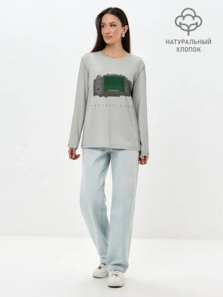 Лонгслив женский. Хлопок / Пип бой