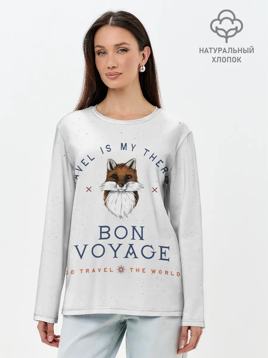 Лонгслив женский. Хлопок / Fox traveler