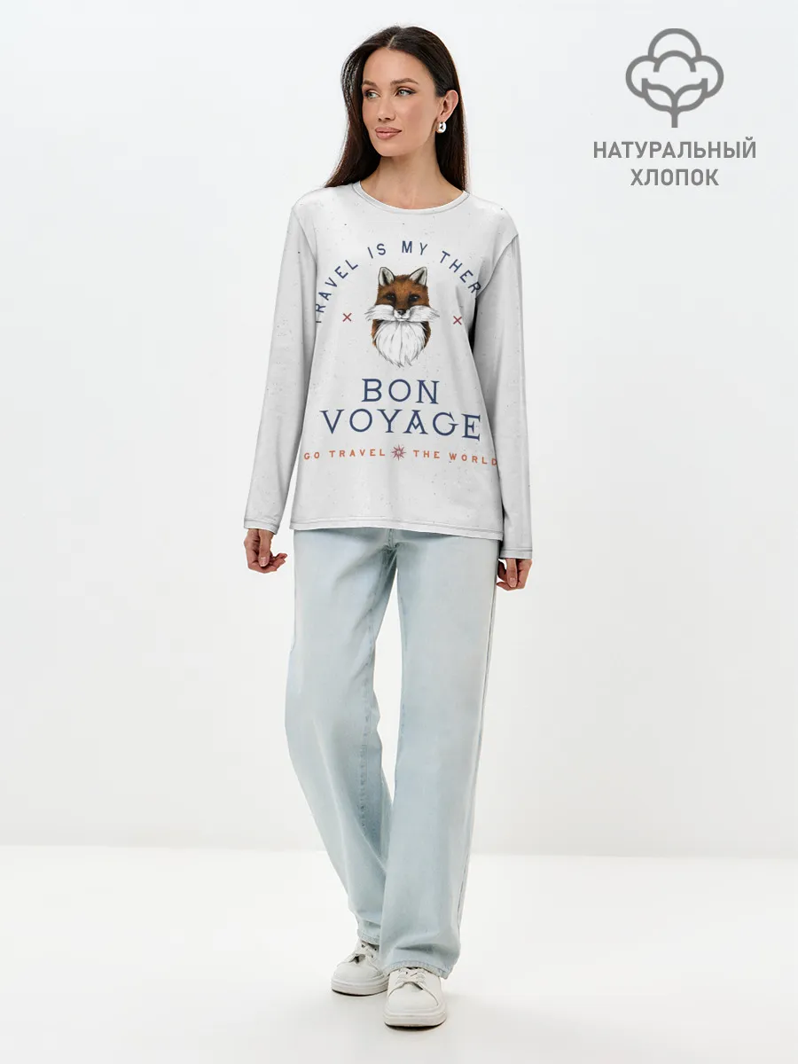 Лонгслив женский. Хлопок / Fox traveler