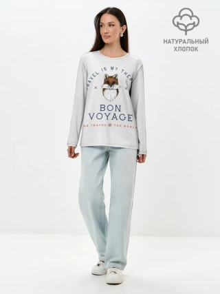 Лонгслив женский. Хлопок / Fox traveler
