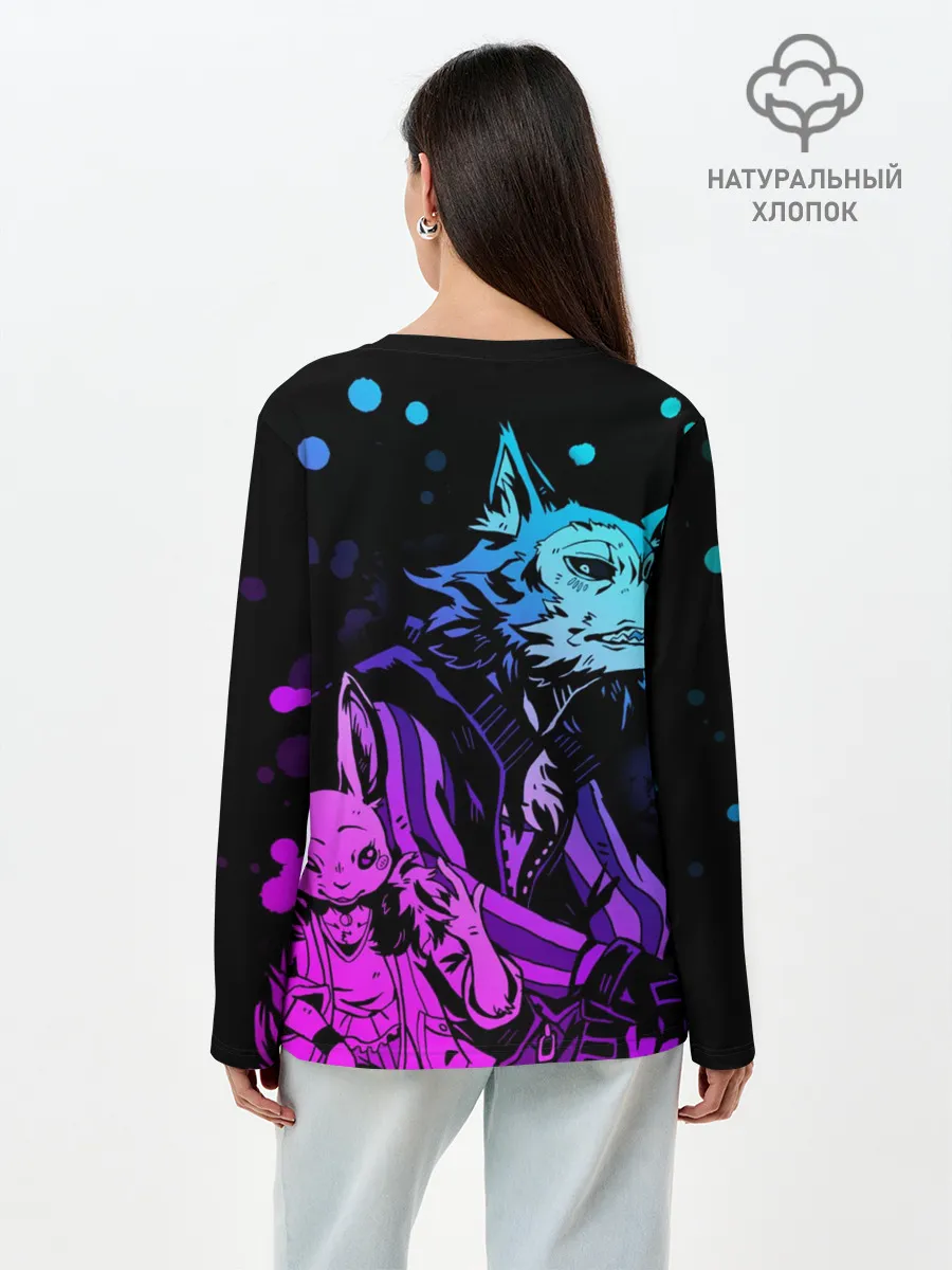 Лонгслив женский. Хлопок / BEASTARS, Легоши и Хару