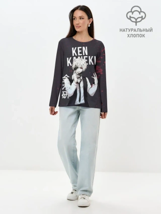 Лонгслив женский. Хлопок / Ken Kaneki | Tokyo Ghoul