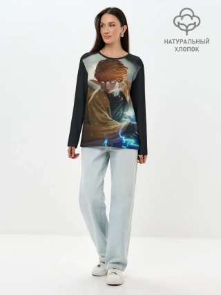 Лонгслив женский. Хлопок / КЛИНОК РАССЕКАЮЩИЙ ДЕМОНОВ