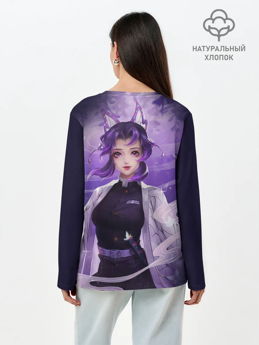 Лонгслив женский. Хлопок / КЛИНОК РАССЕКАЮЩИЙ ДЕМОНОВ