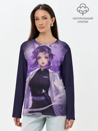 Лонгслив женский. Хлопок / КЛИНОК РАССЕКАЮЩИЙ ДЕМОНОВ