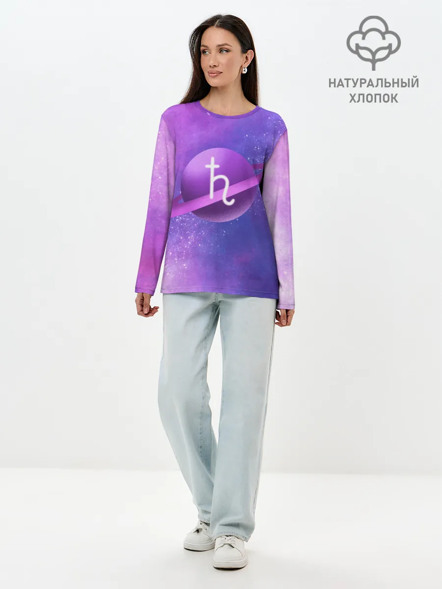 Лонгслив женский. Хлопок / Сатурн