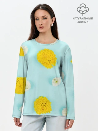 Лонгслив женский. Хлопок / Одуванчики / Dandelions