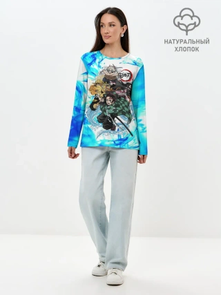 Лонгслив женский. Хлопок / КЛИНОК РАССЕКАЮЩИЙ ДЕМОНОВ