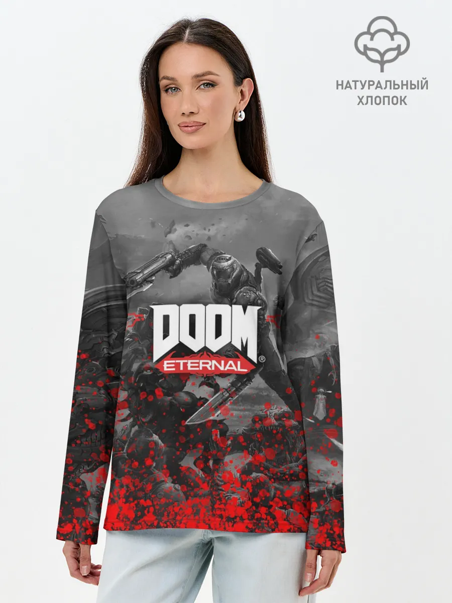 Лонгслив женский. Хлопок / DOOM