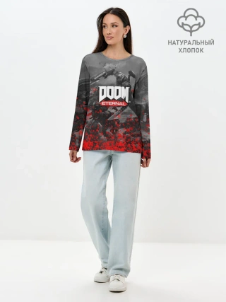 Лонгслив женский. Хлопок / DOOM