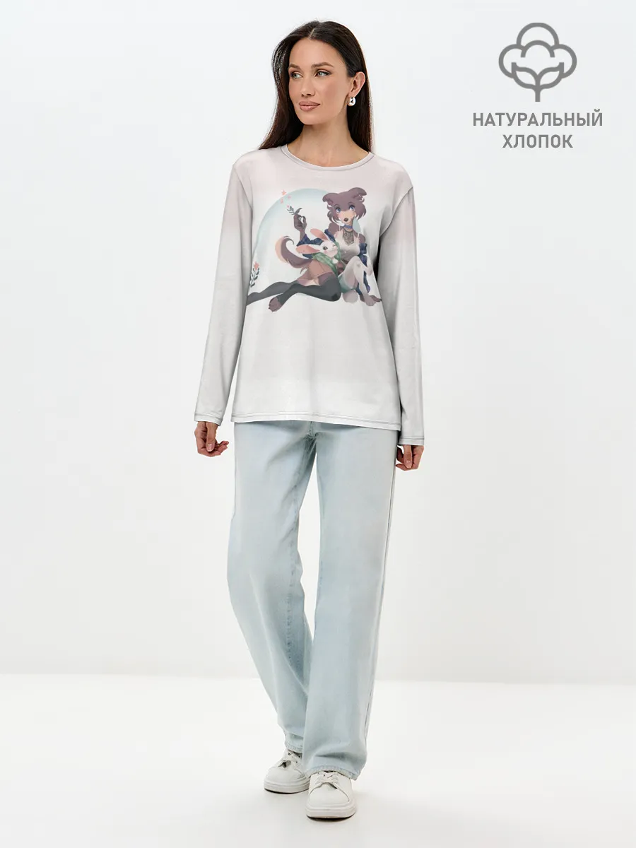 Лонгслив женский. Хлопок / Джуно и Хару