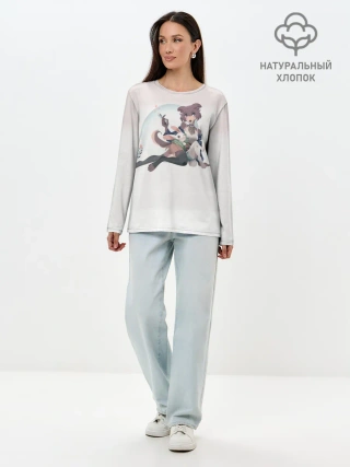 Лонгслив женский. Хлопок / Джуно и Хару