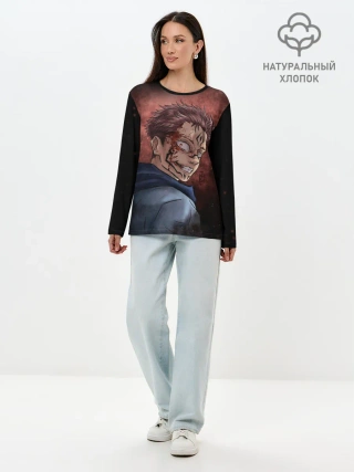 Лонгслив женский. Хлопок / МАГИЧЕСКАЯ БИТВА / SUKUNA