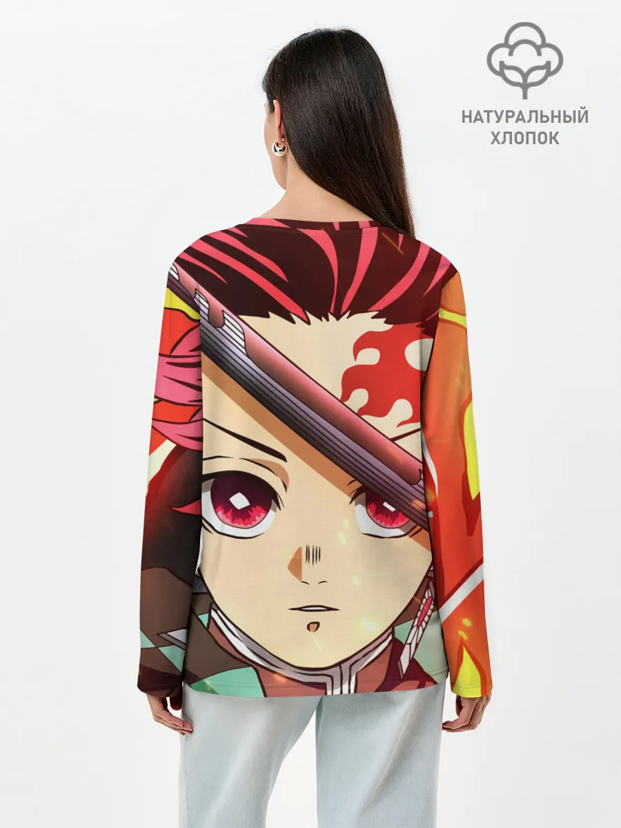 Лонгслив женский. Хлопок / КЛИНОК РАССЕКАЮЩИЙ ДЕМОНОВ