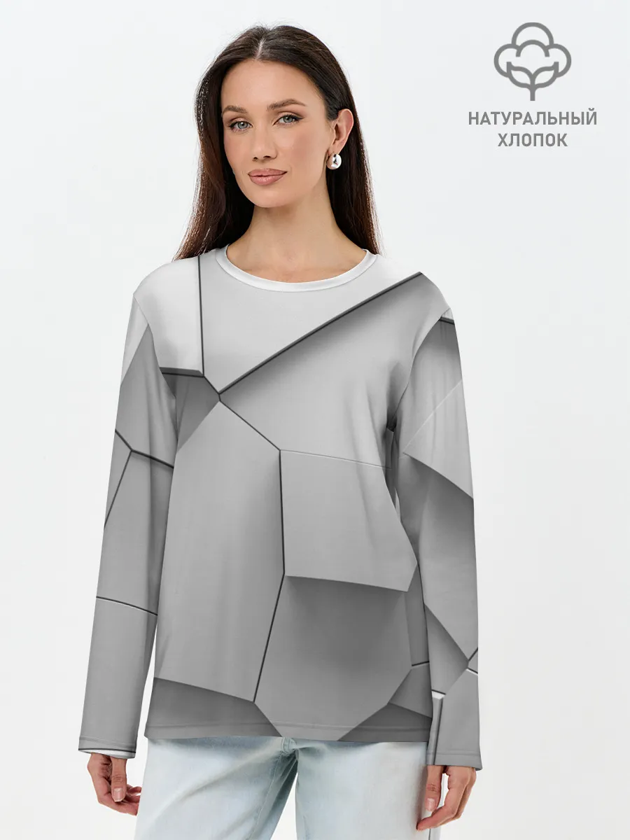 Лонгслив женский. Хлопок / Осколки плитки