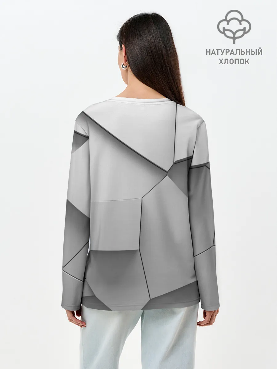 Лонгслив женский. Хлопок / Осколки плитки