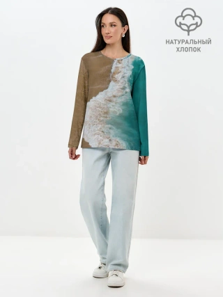 Лонгслив женский. Хлопок / Пляж / beach