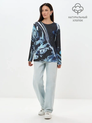 Лонгслив женский. Хлопок / Текстура