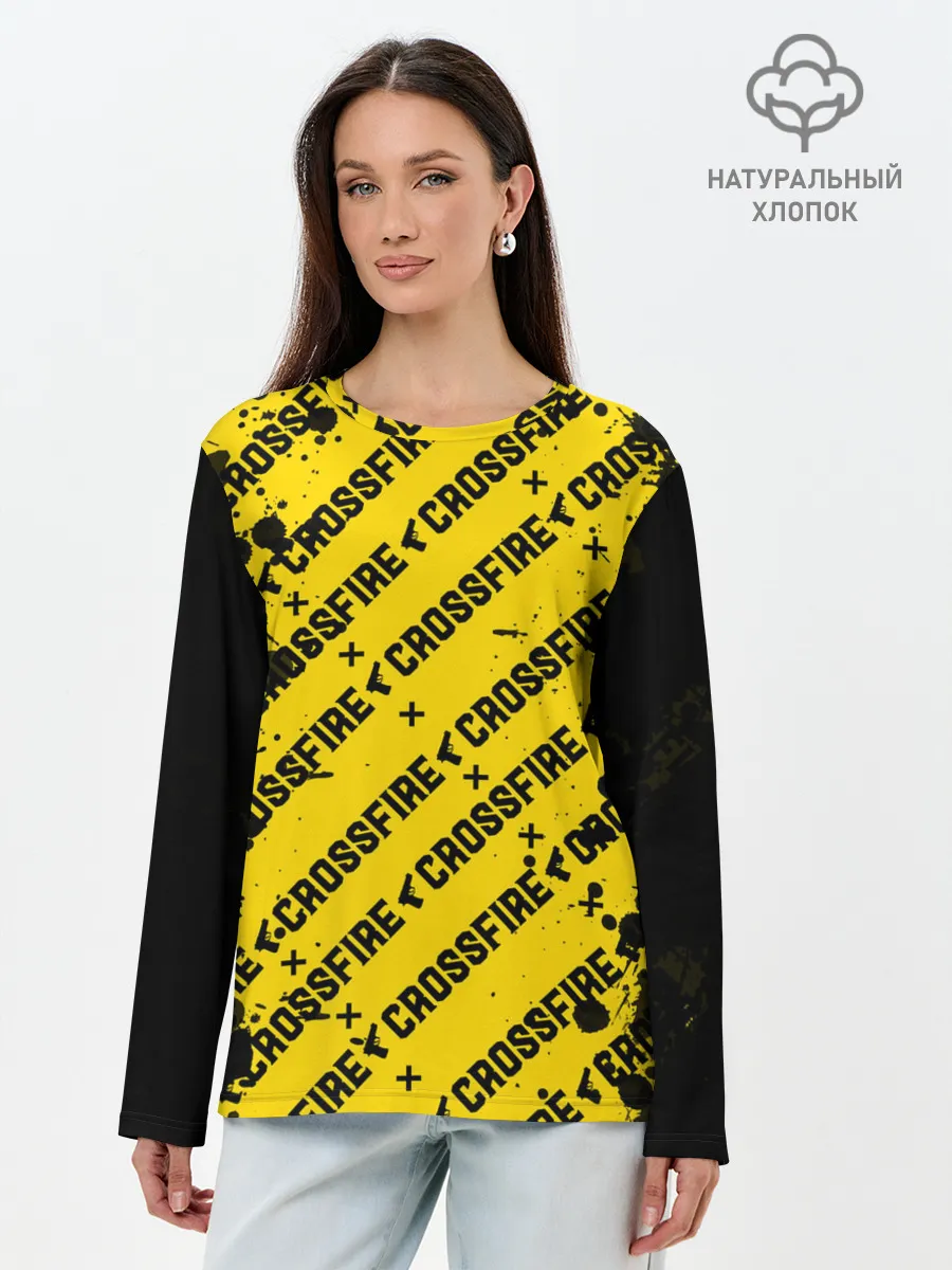 Лонгслив женский. Хлопок / Cross fire