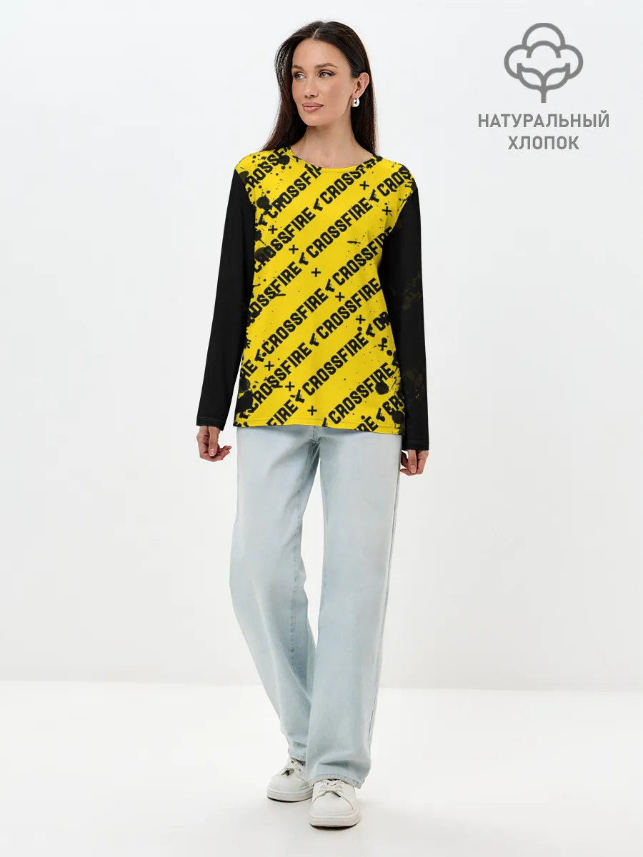 Лонгслив женский. Хлопок / Cross fire