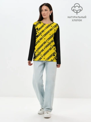 Лонгслив женский. Хлопок / Cross fire