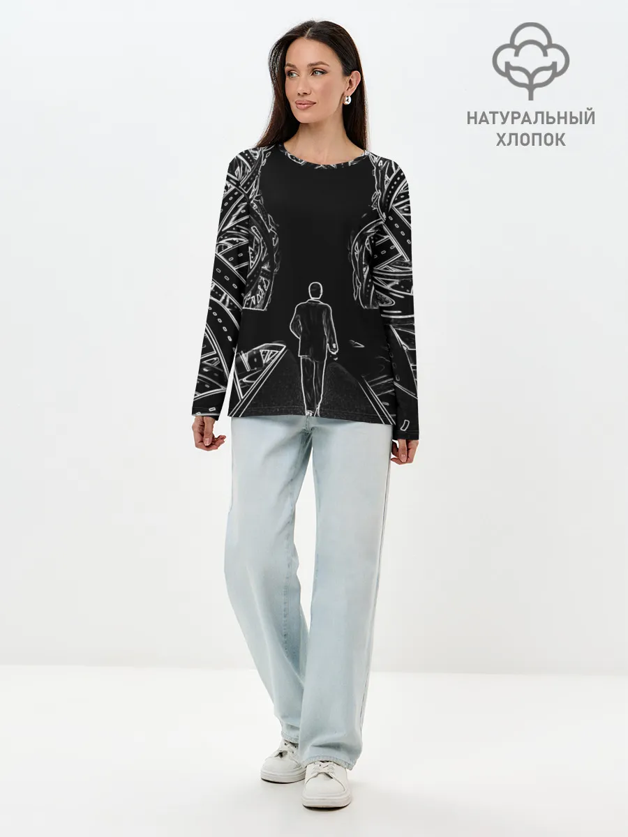 Лонгслив женский. Хлопок / Дорога в некуда