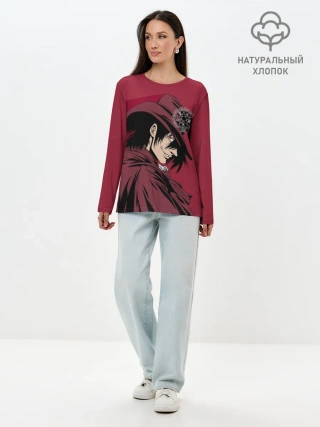 Лонгслив женский. Хлопок / Алукард