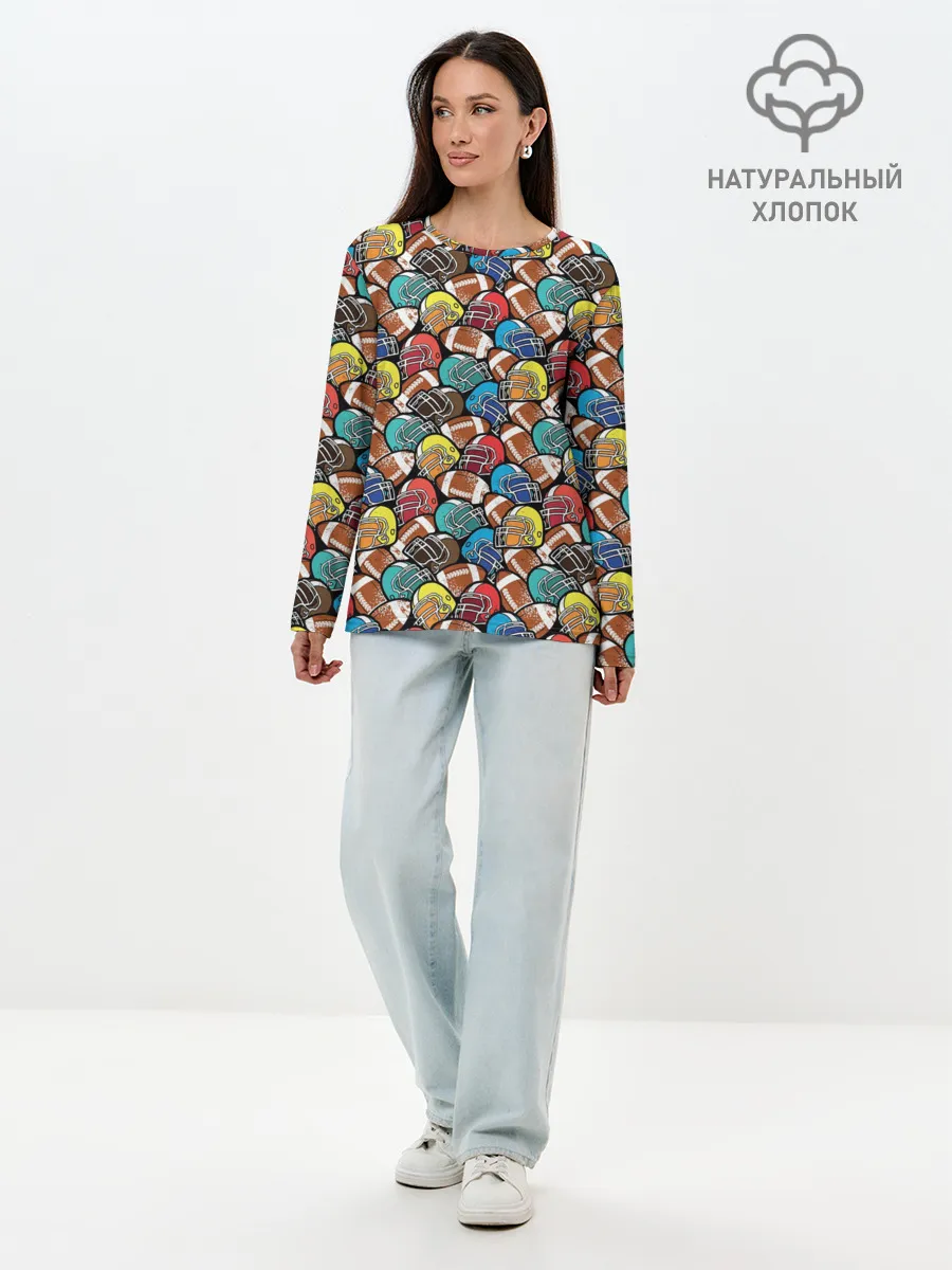 Лонгслив женский. Хлопок / Американский Футбол