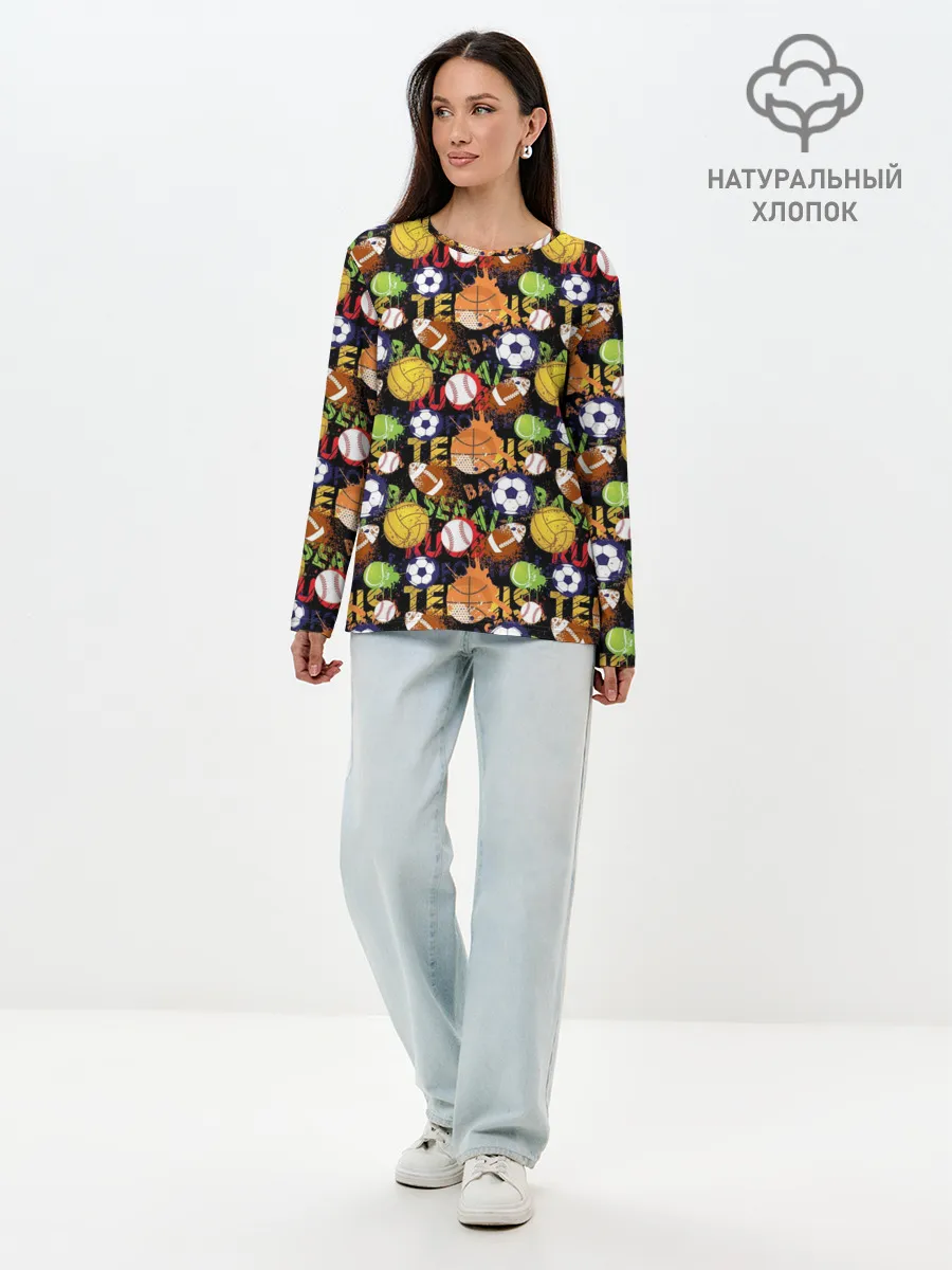Лонгслив женский. Хлопок / Игра в Мяч