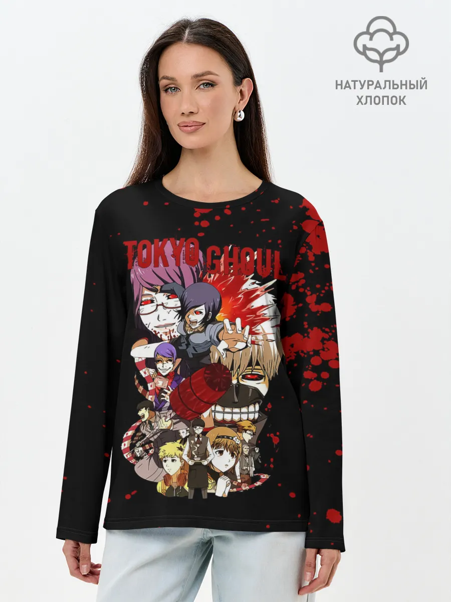 Лонгслив женский. Хлопок / Токийский Гуль. Персонажи