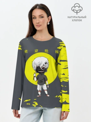Лонгслив женский. Хлопок / Cute Kaneki Ken
