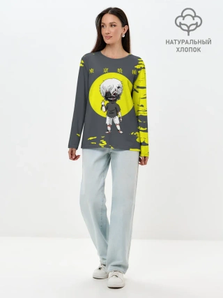 Лонгслив женский. Хлопок / Cute Kaneki Ken