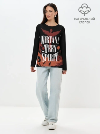 Лонгслив женский. Хлопок / NIRVANA TEEN SPIRIT