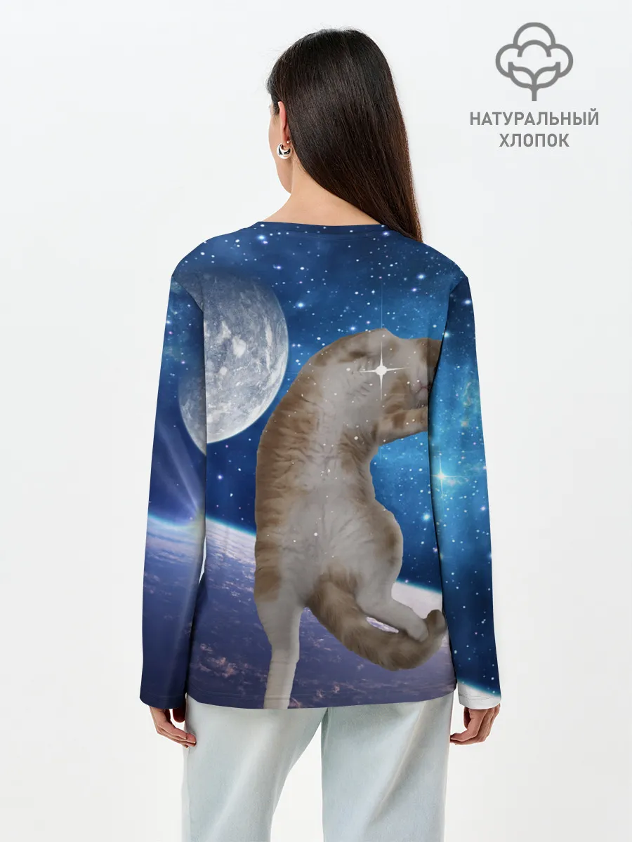 Лонгслив женский. Хлопок / Кисулькин в космосе