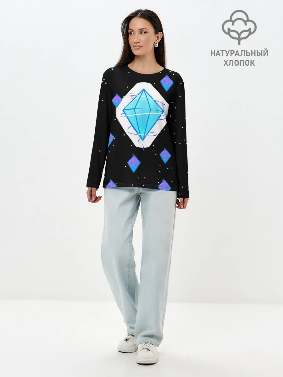 Лонгслив женский. Хлопок / Алмаз