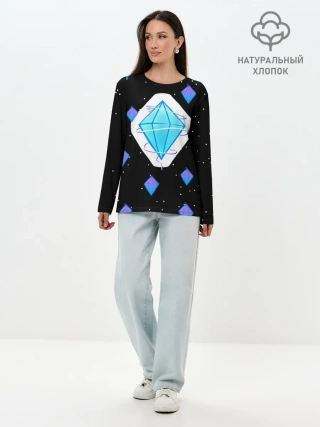 Лонгслив женский. Хлопок / Алмаз