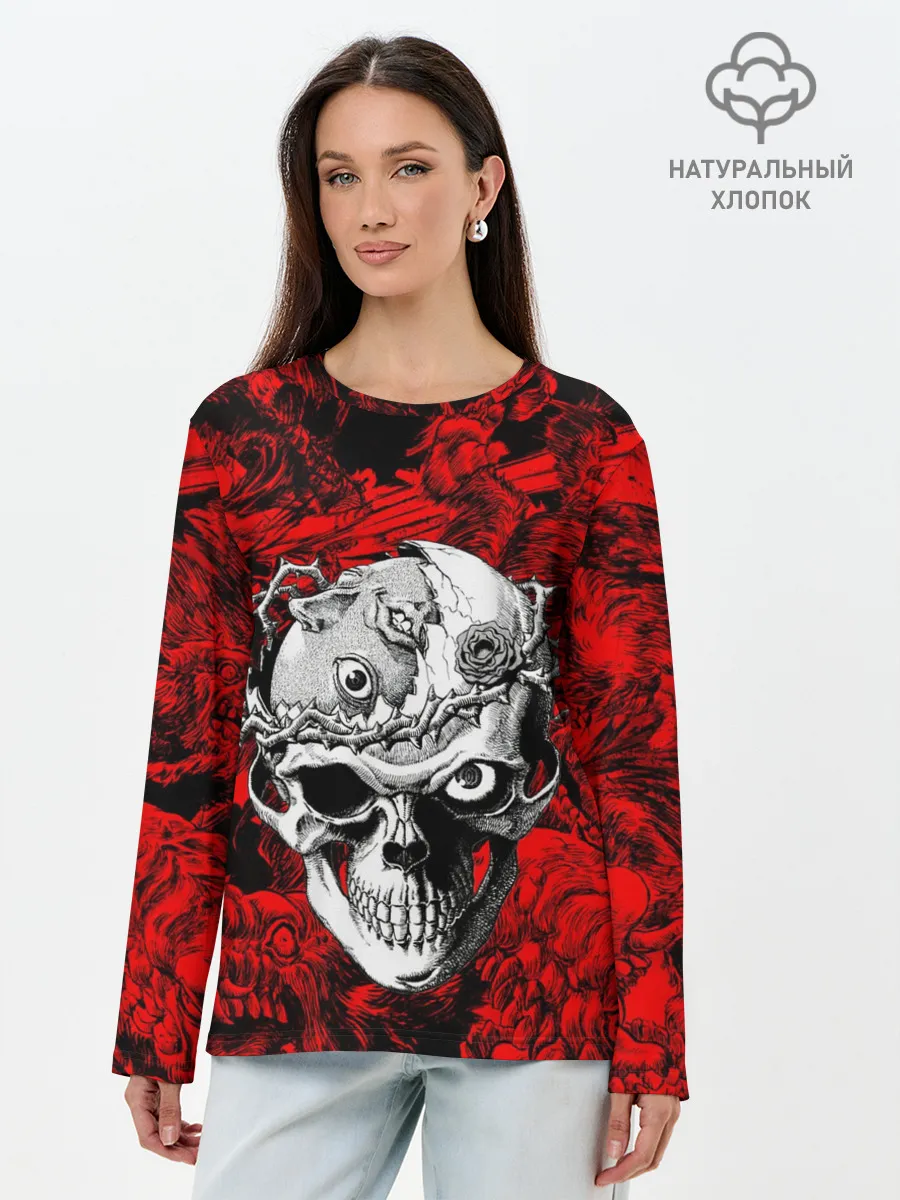 Лонгслив женский. Хлопок / BERSERK skulls