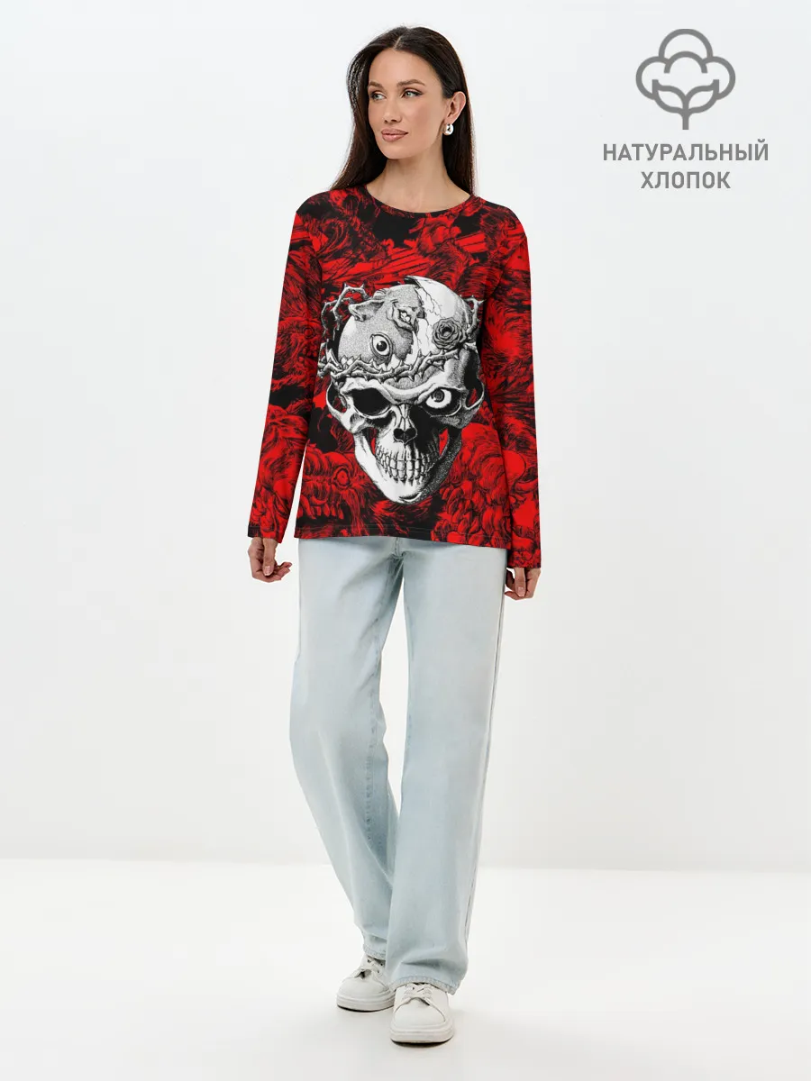 Лонгслив женский. Хлопок / BERSERK skulls