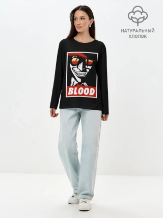 Лонгслив женский. Хлопок / Алукард Blood