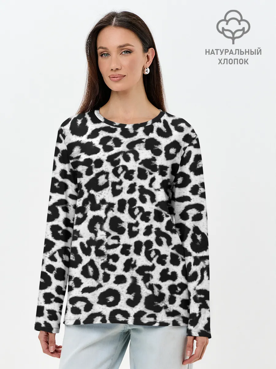 Лонгслив женский. Хлопок / Снежный Барс